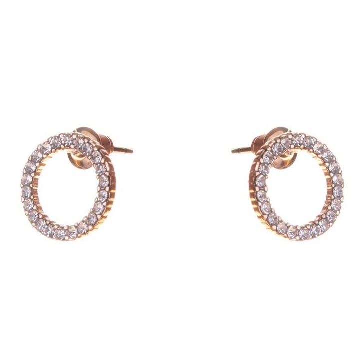 Bilde av Dazzling Earrings Col Round Circles With Clear Crystals Gold