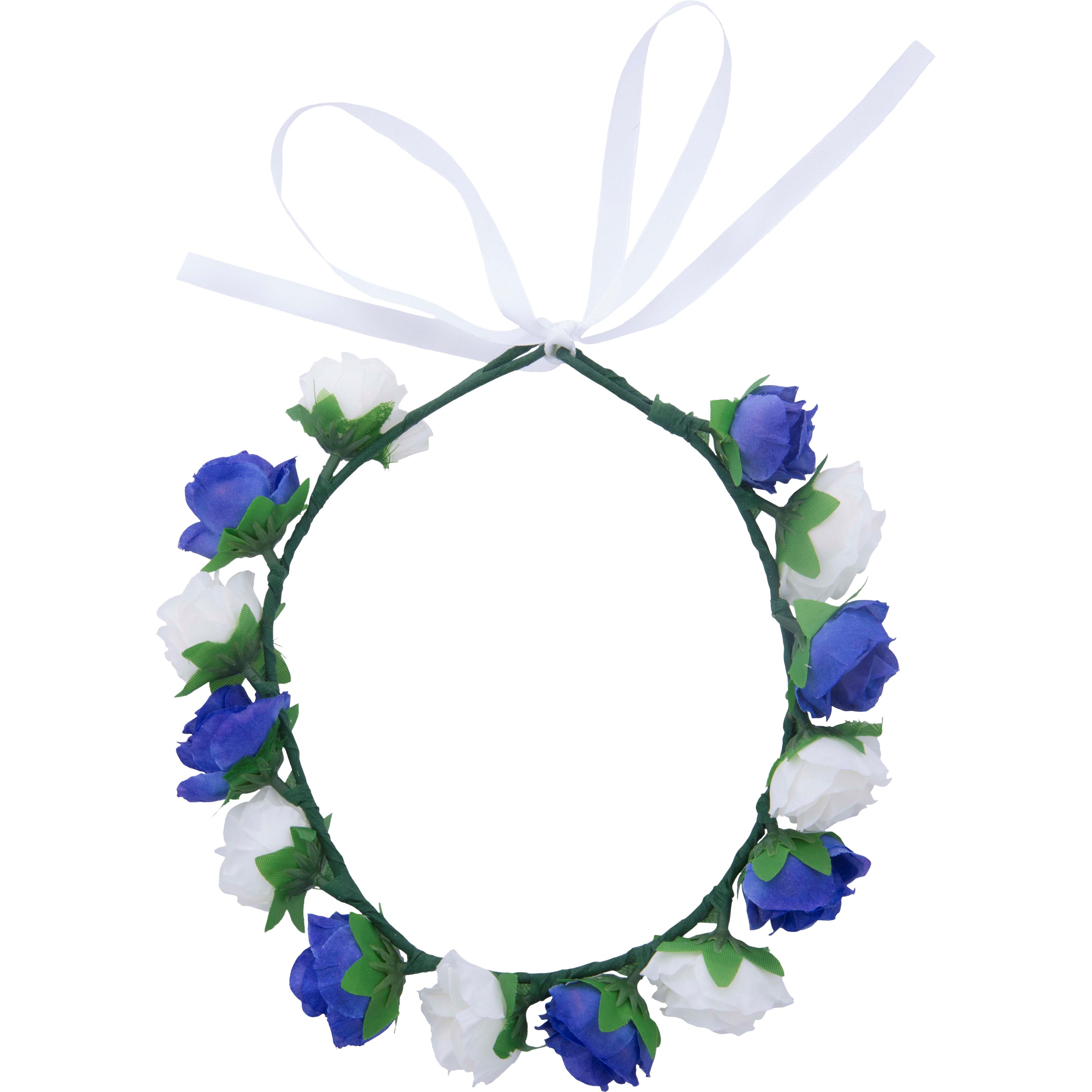 Dazzling Flower Head Band Blue And White Flowers