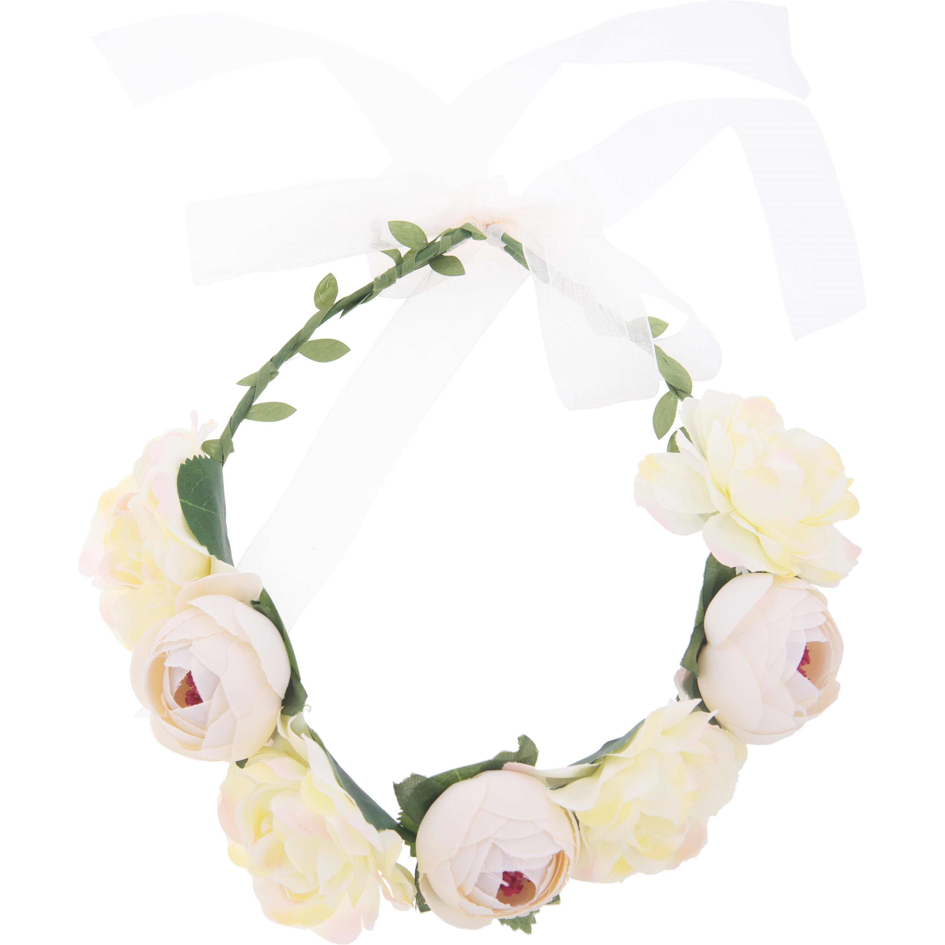 Läs mer om Dazzling Flower Head Band White