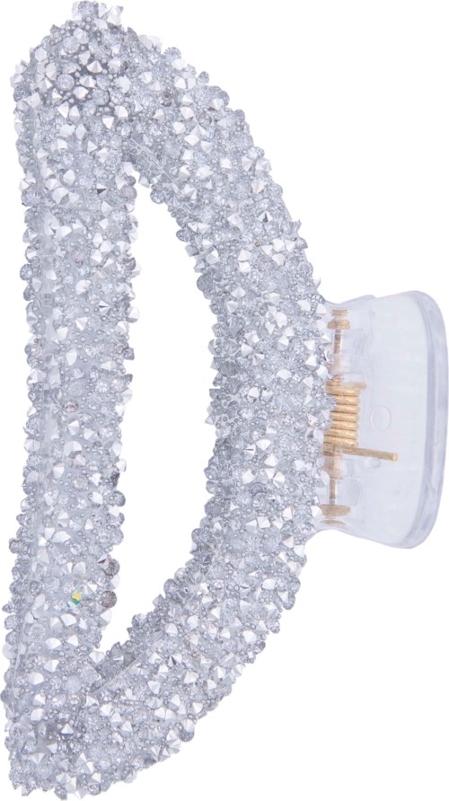 Dazzling Dazzling Hair Clip Glitter 9 cm Silver
