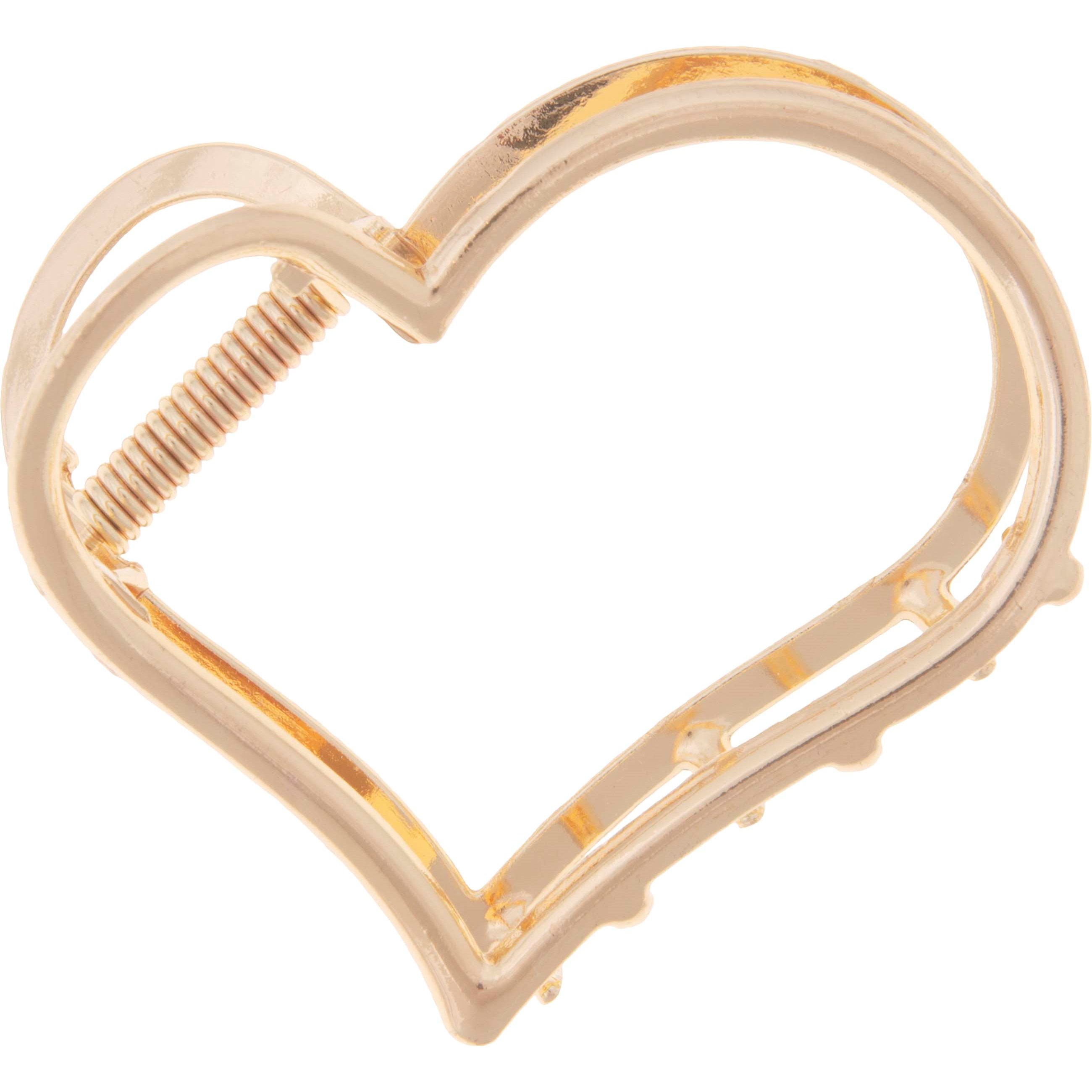 Dazzling Hair Clip Heart 6,5 cm Gold