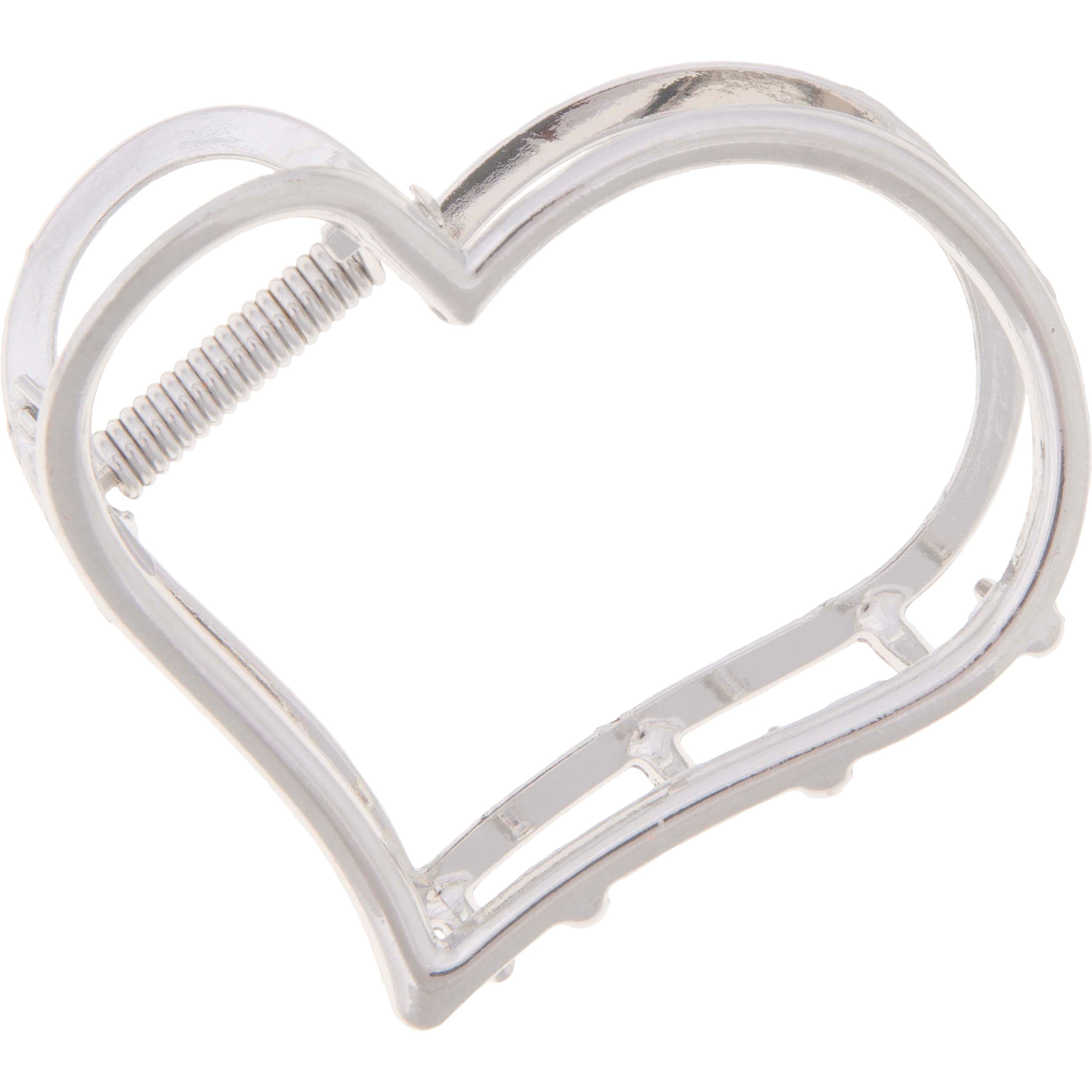 Dazzling Hair Clip Heart 6,5 cm Silver