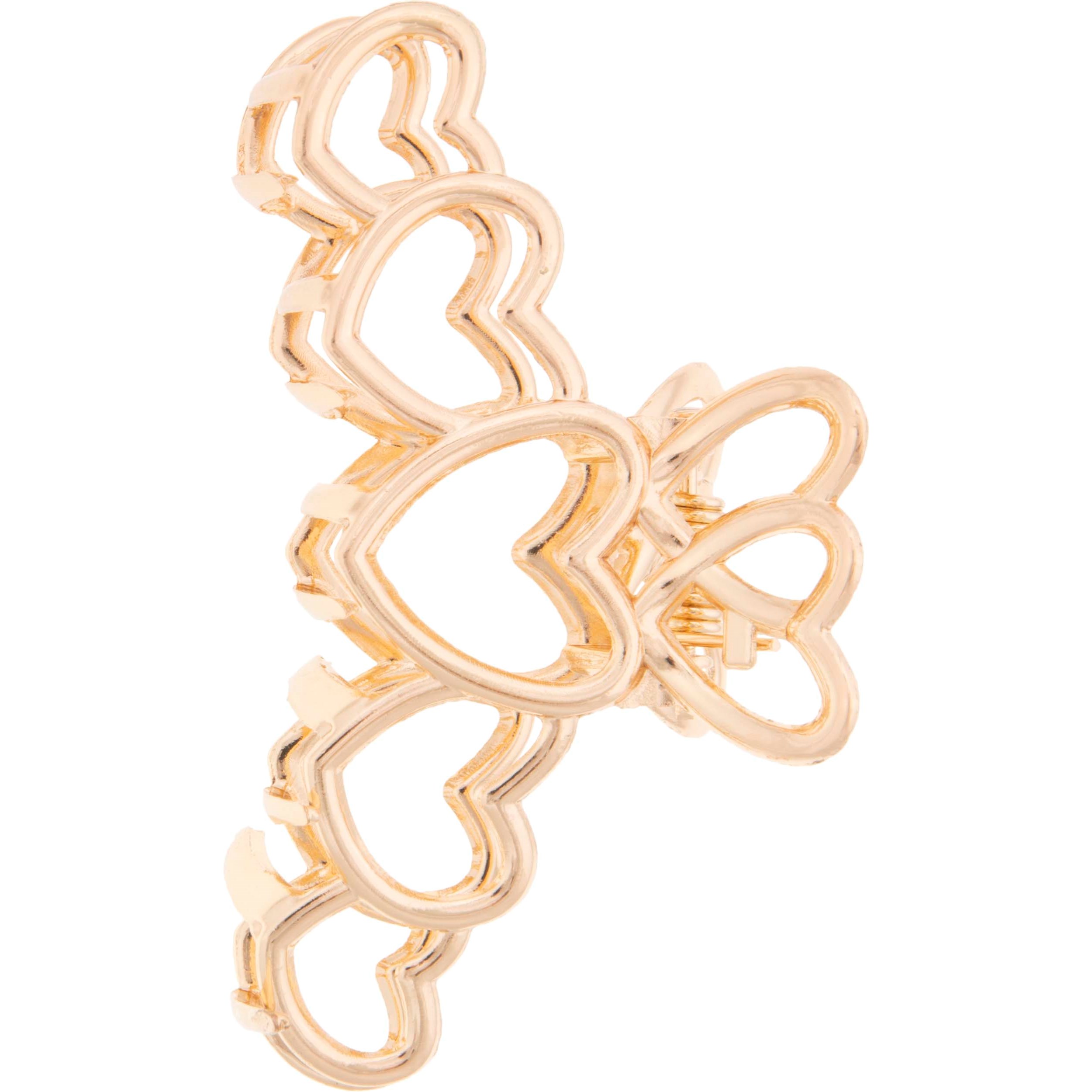 Dazzling Hair Clip Metal Heart Valentine 8 cm