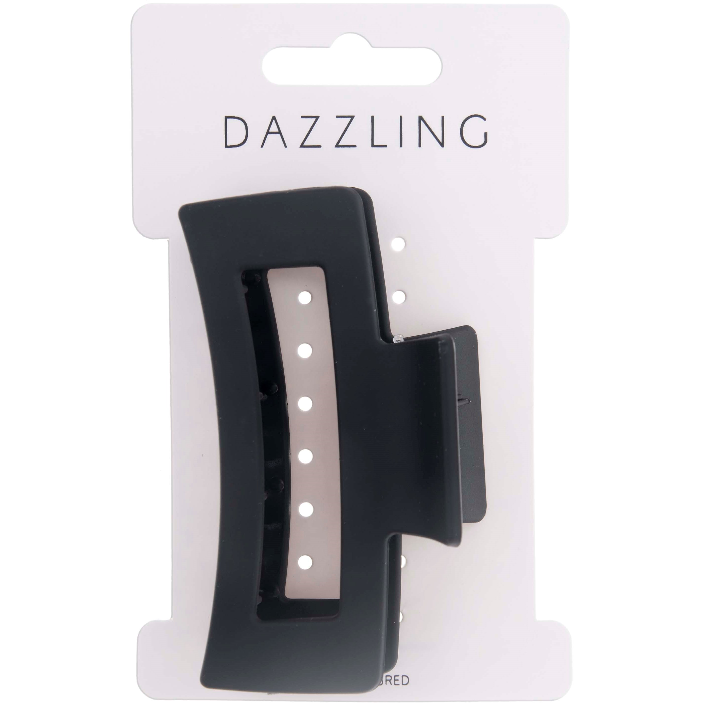 Dazzling Hair Clip Square 8,5 cm Black