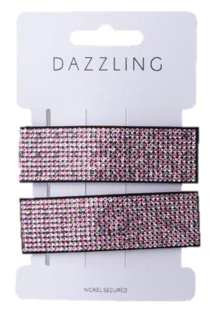 Dazzling Hår 2-pack glittriga hårspännen - rosa