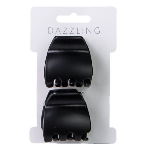 Dazzling Hår 2-pack Hair Clips Matte Black