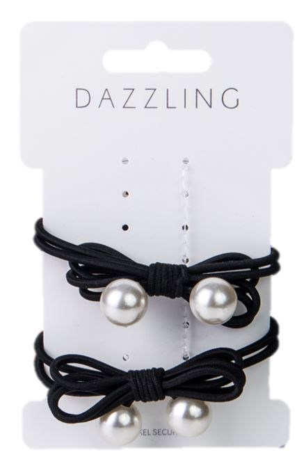 Dazzling Hår 2-pack rosett svart