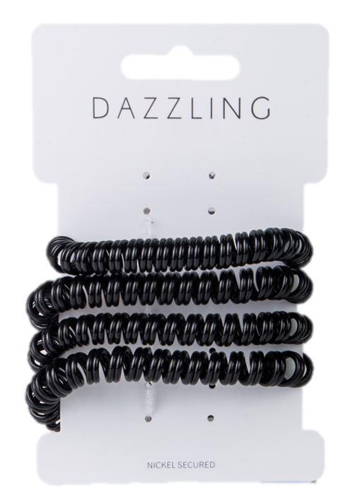 Dazzling Hår 4-pack hårsnoddar plast svart