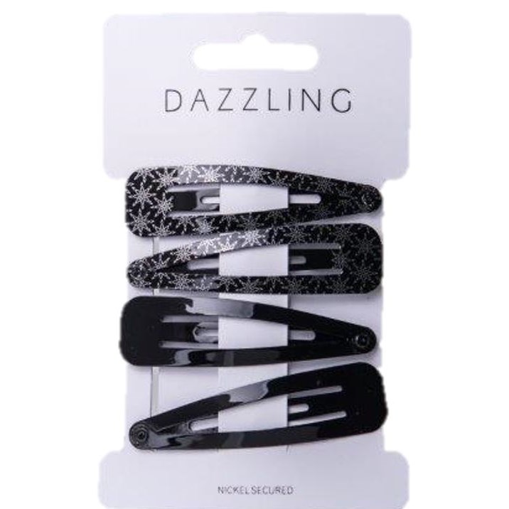 Läs mer om Dazzling Hår 4-pack stora mönstrade hårspännen