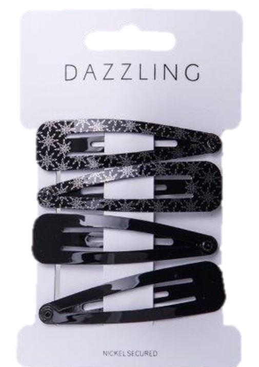 Dazzling Hår 4-pack stora mönstrade hårspännen