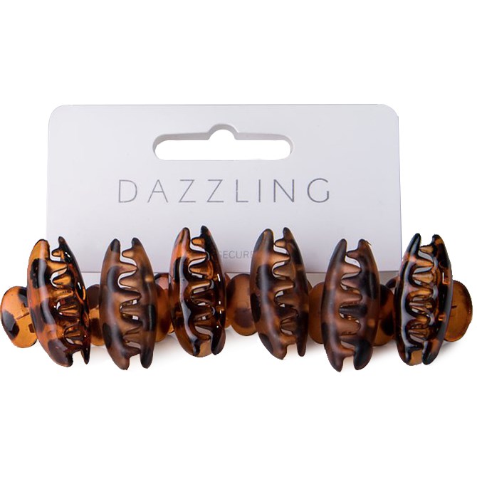 Läs mer om Dazzling Hår 6-pack clips med klämmor bruna