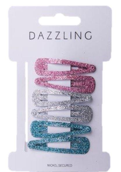 Dazzling Hår 6-pack glitter hårspännen