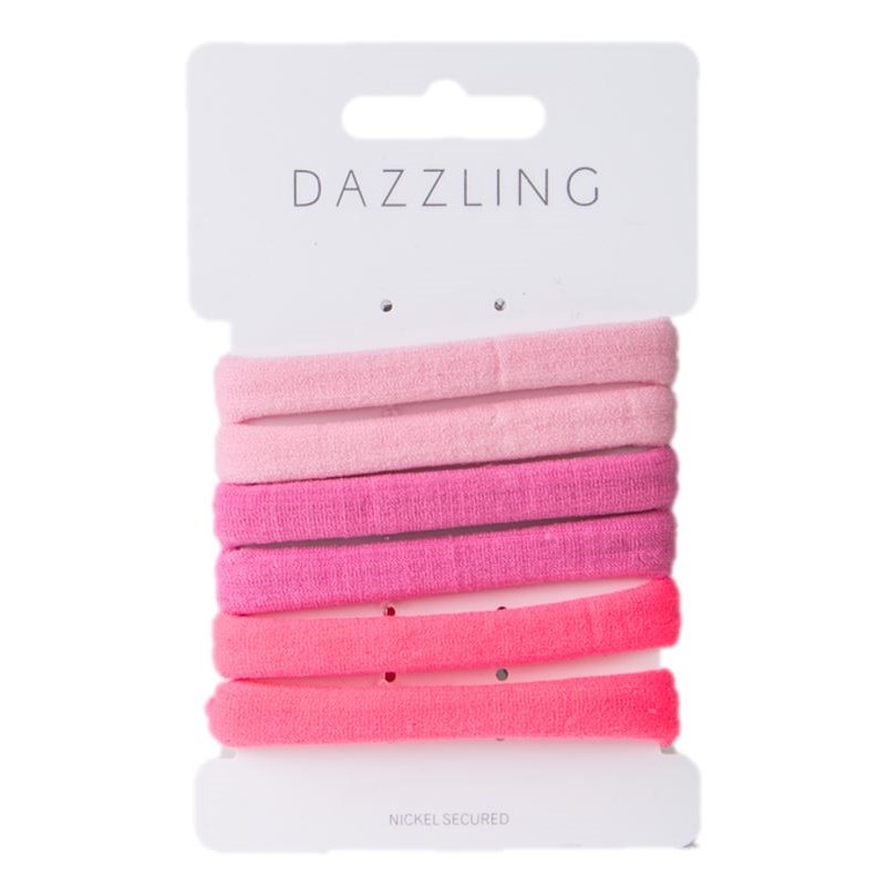 Läs mer om Dazzling Hår 6-pack rosa hårsnoddar