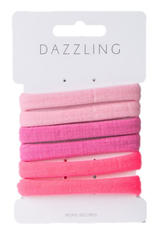 Dazzling Hår 6-pack rosa hårsnoddar