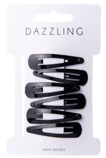 Dazzling Hår 6-pack svarta hårspännen