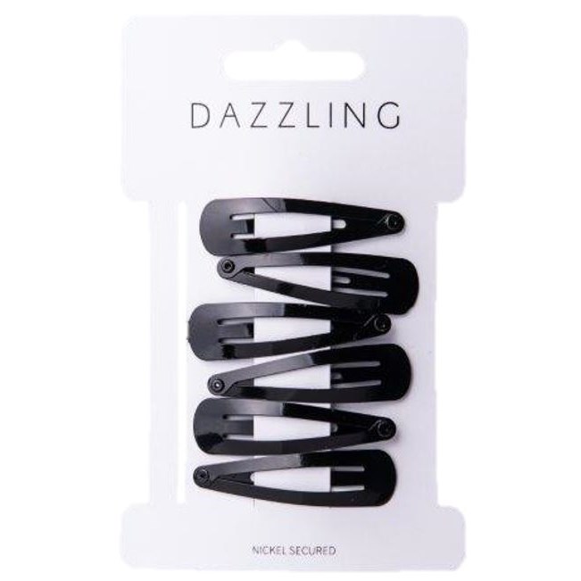 Dazzling Hår 6-pack svarta hårspännen
