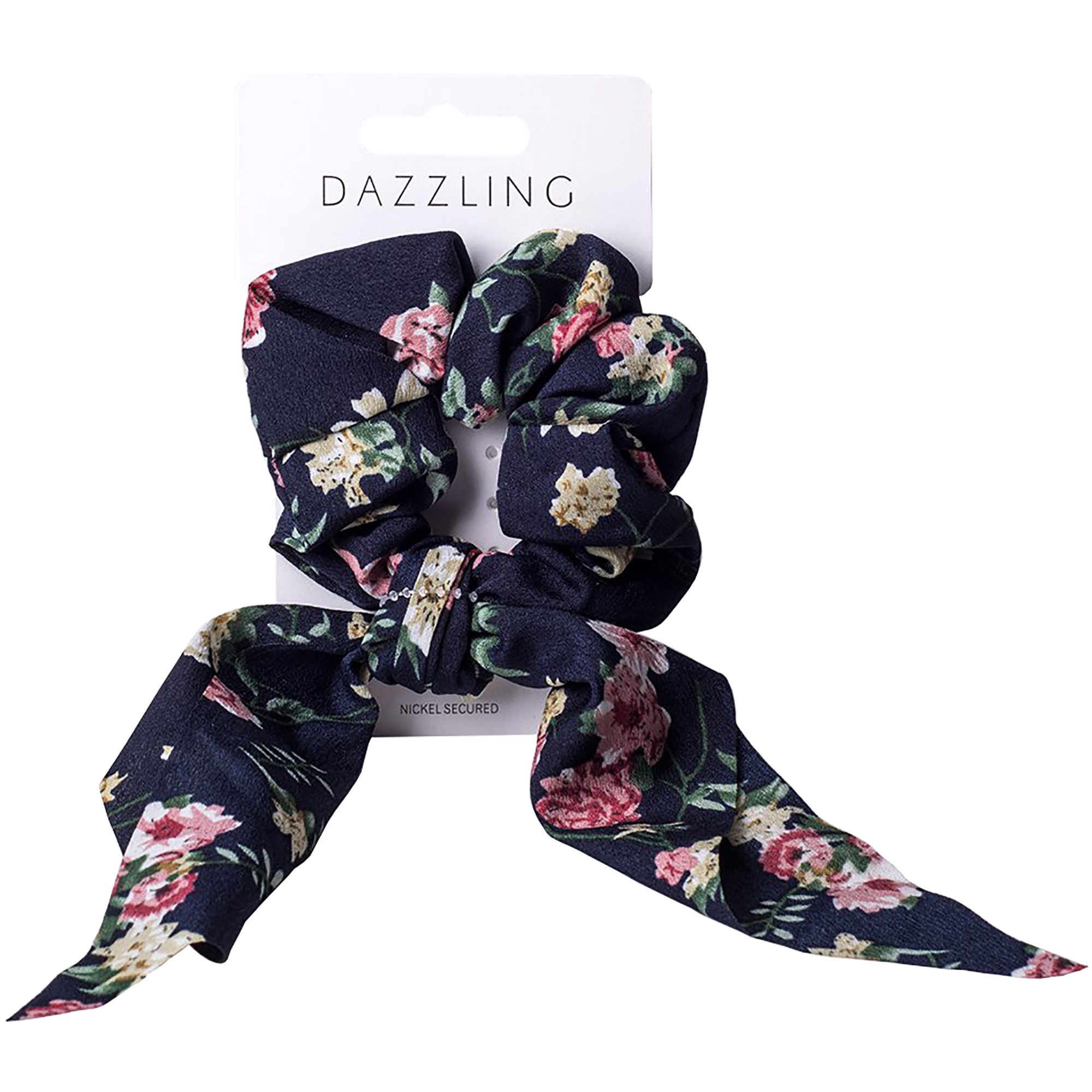 Läs mer om Dazzling Hår scrunchie tail blommig Blå
