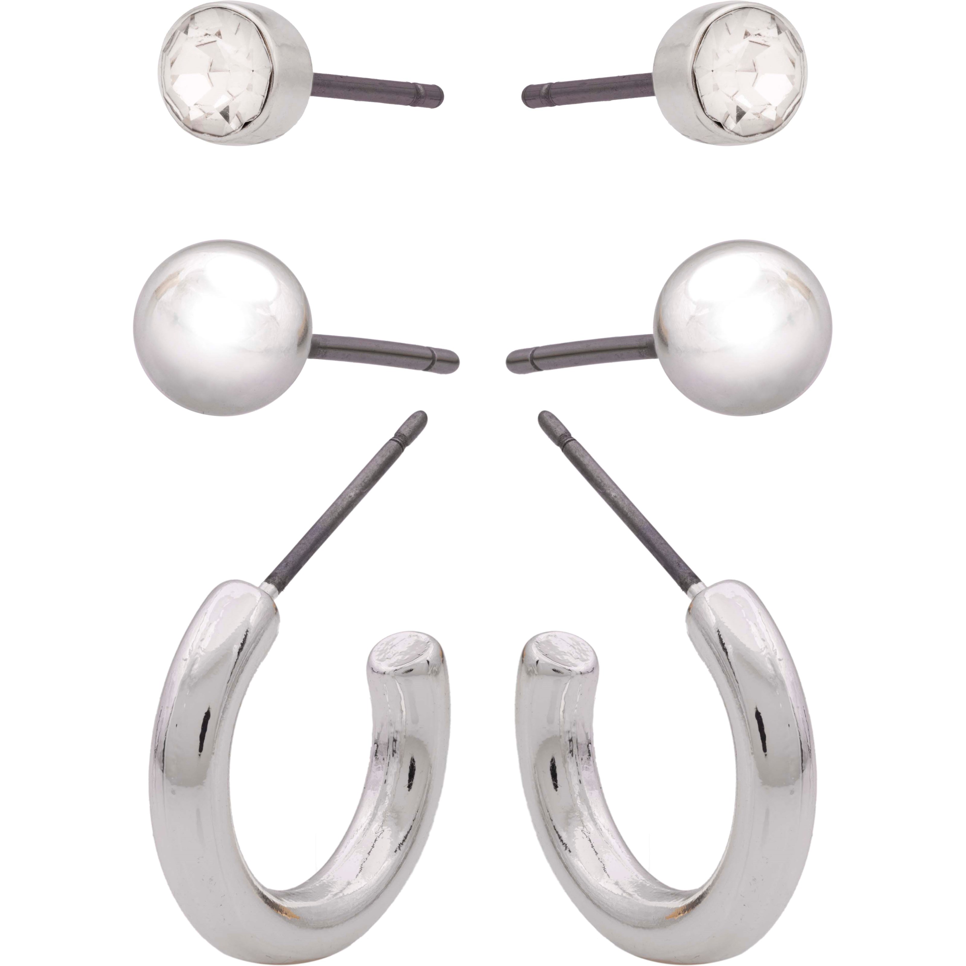 Läs mer om Dazzling J14 3 Pack Beads And Hoop Silver