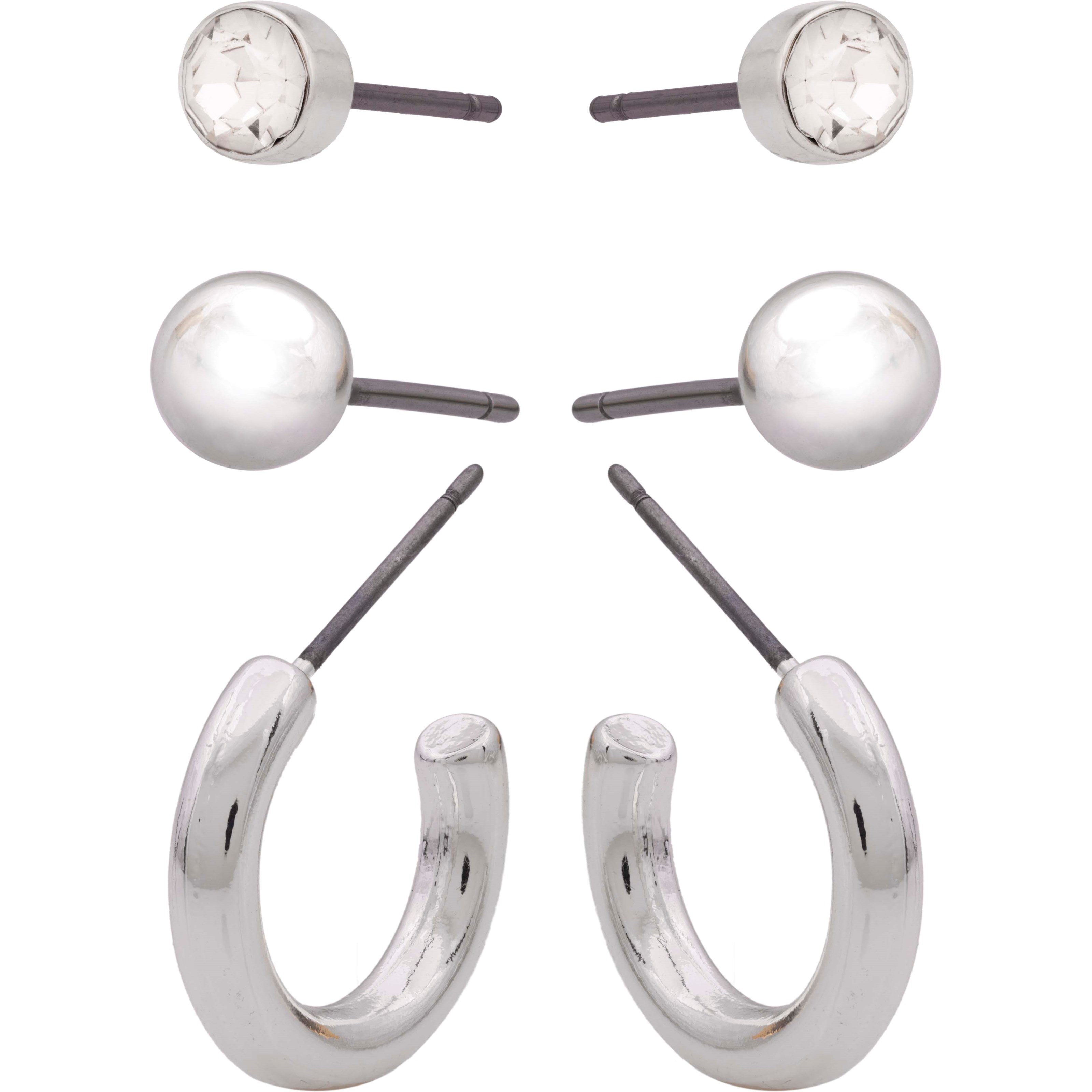 Dazzling J14 3 Pack Beads And Hoop Silver