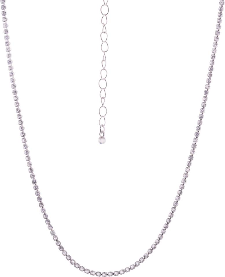 Dazzling J3 Thin Tennis Necklace Silver