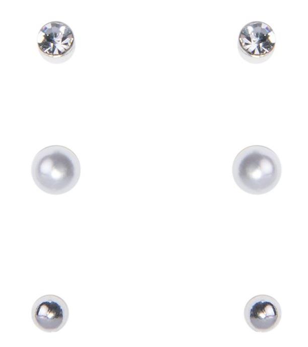 Dazzling Klassiker 3-pack pärla & kristall