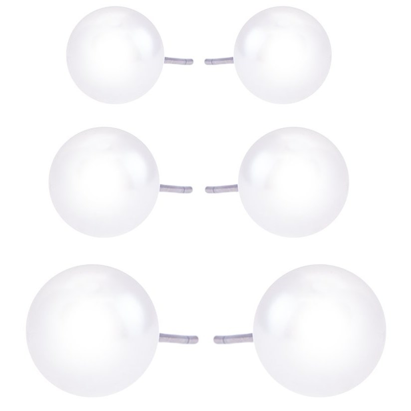 Dazzling Klassiker 3-pack Earrings Pearls