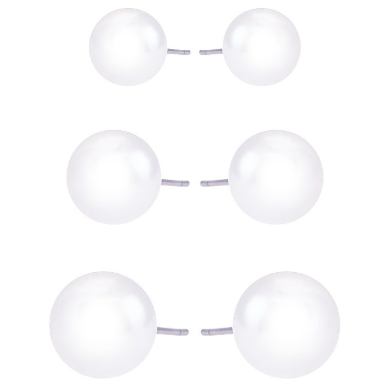 Dazzling Klassiker 3-pack Earrings Pearls Small