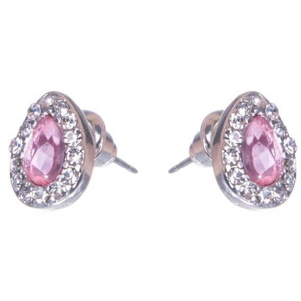 Dazzling Klassiker Earrings Crystal Raindrop Pink