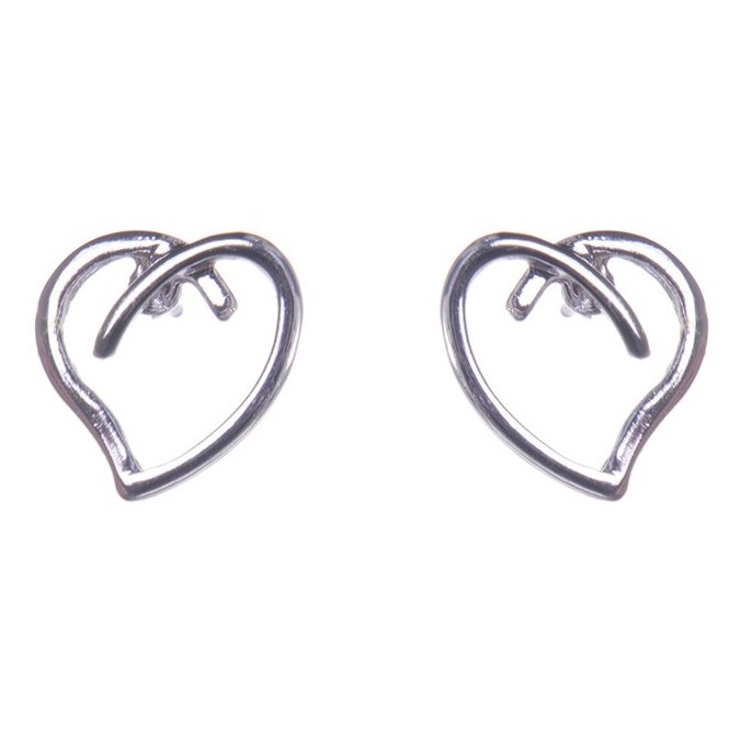 Dazzling Klassiker Earrings Heart Silver