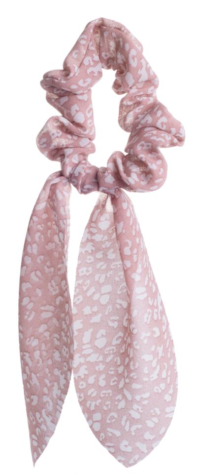 Dazzling Scrunchie tail rosa med vita leo prickar