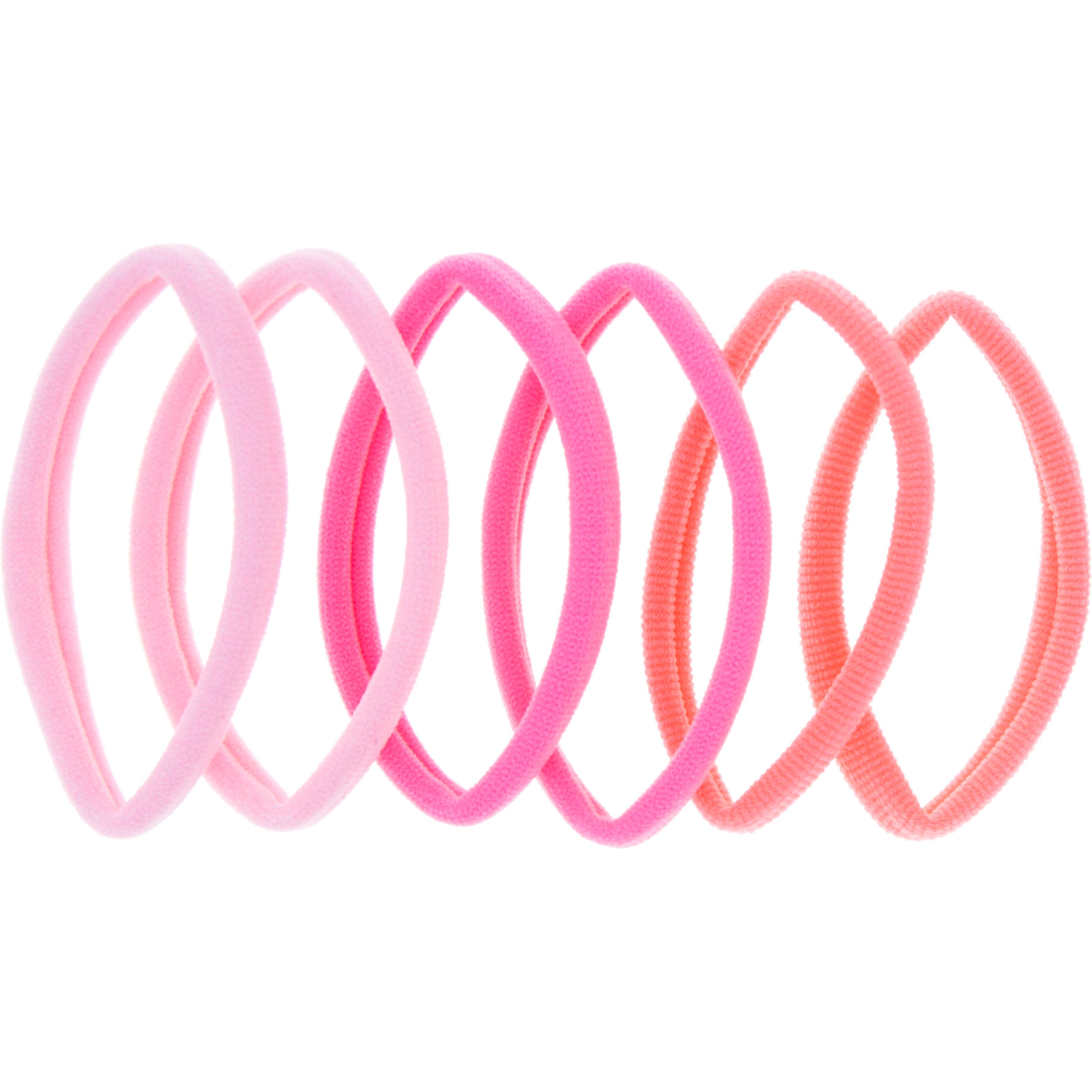 Dazzling Soft Hair Ties 6 pcs Pink