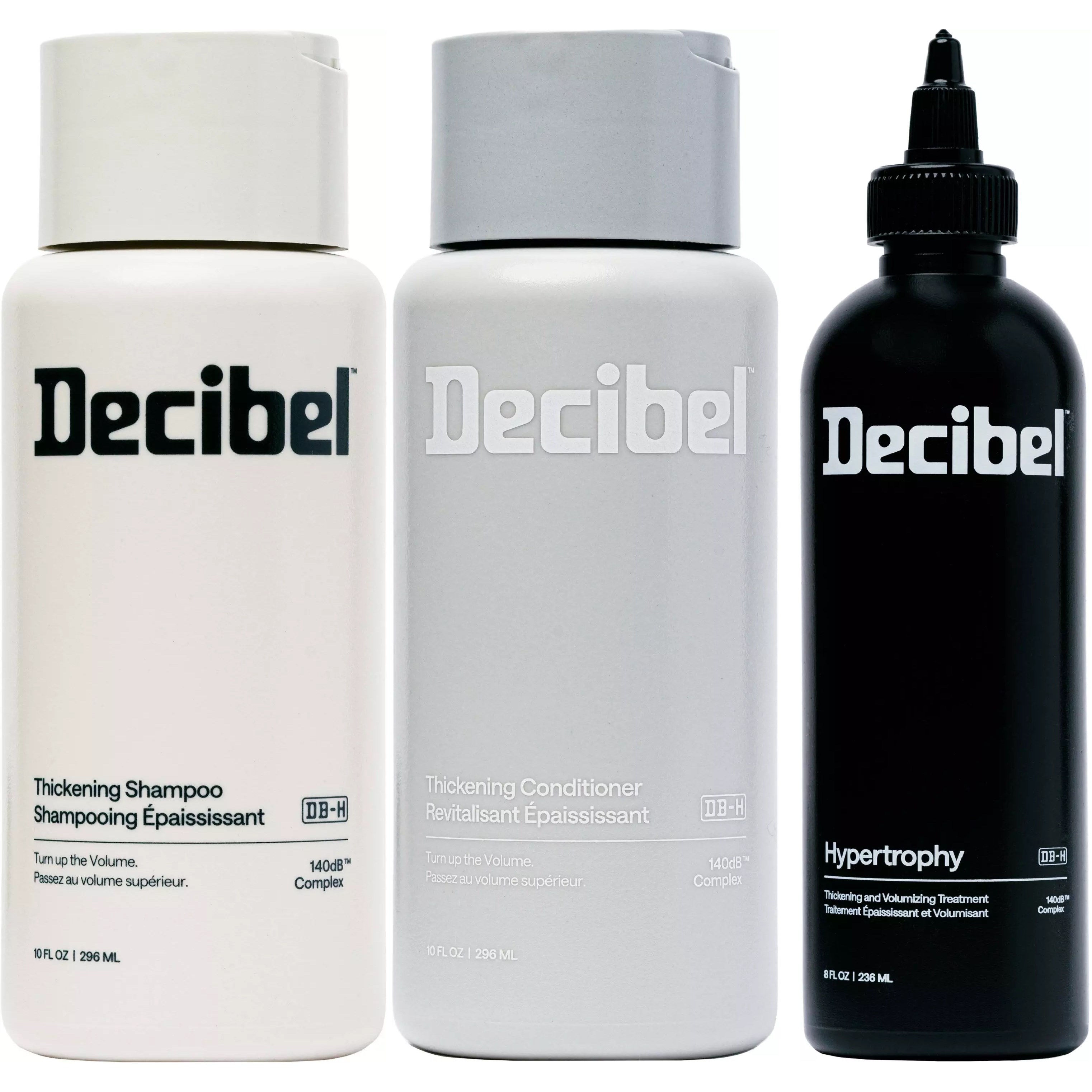 Decibel Bundle Thickening Shampoo 296 ml & Conditioner 296 ml & Treatment 236 ml