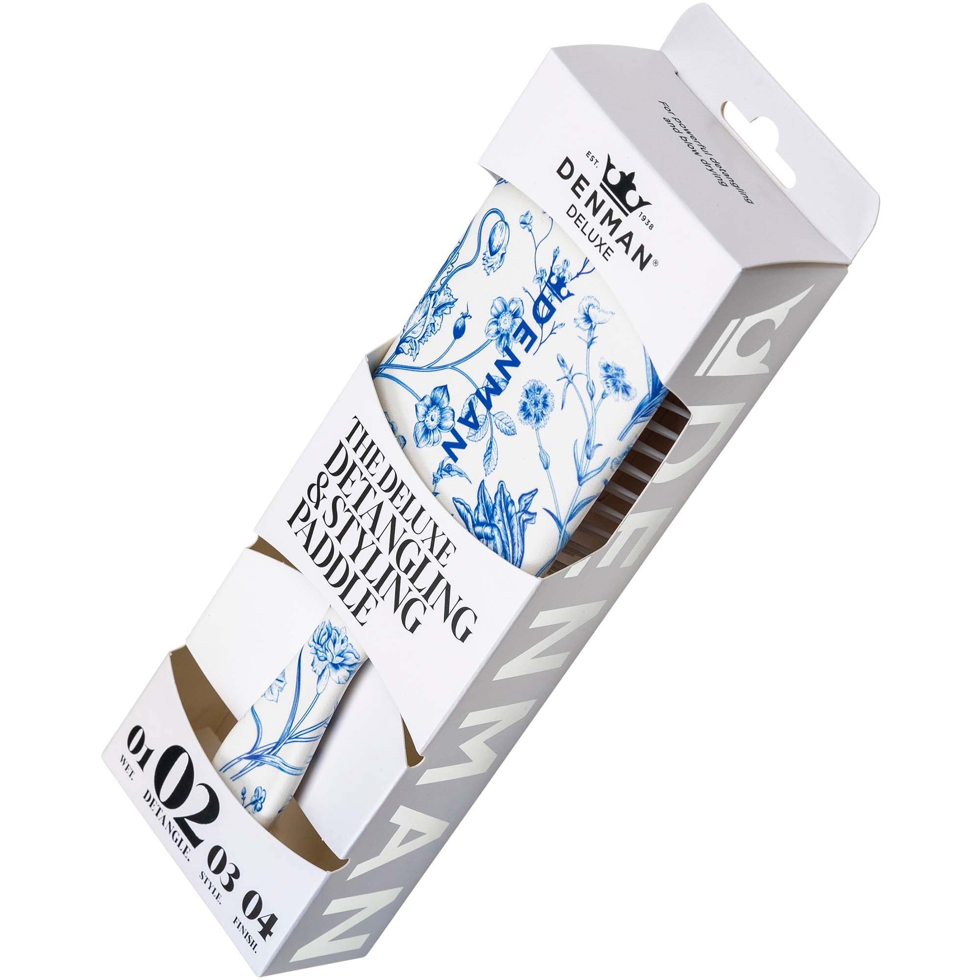 Denman Deluxe D81M Medium Style & Shine Brush Blue Belle Blue Bel