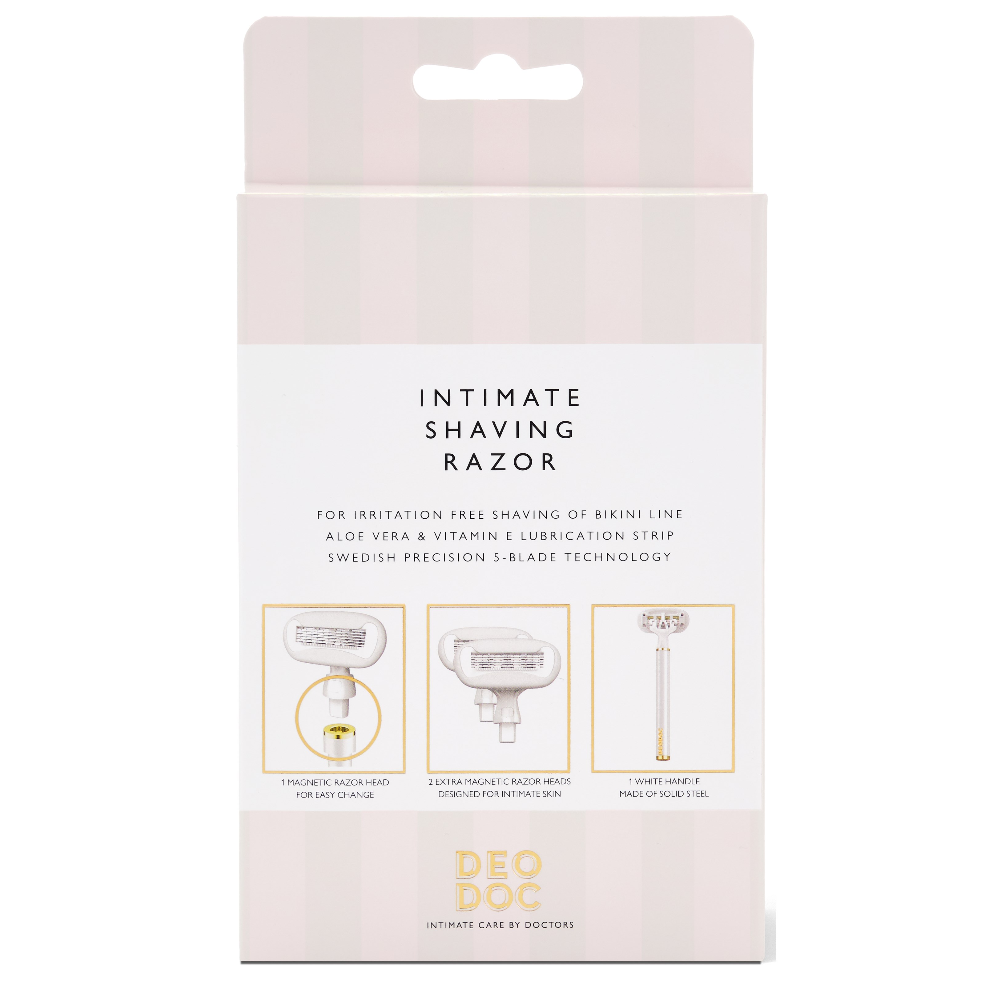 Alternativ bild 1 för DeoDoc Intimate Shaving Razor White 1 Razor and 2 Razor Heads