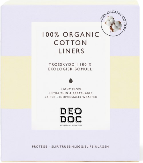 DeoDoc Liners Organic Cotton Individually Wrapped 24 st