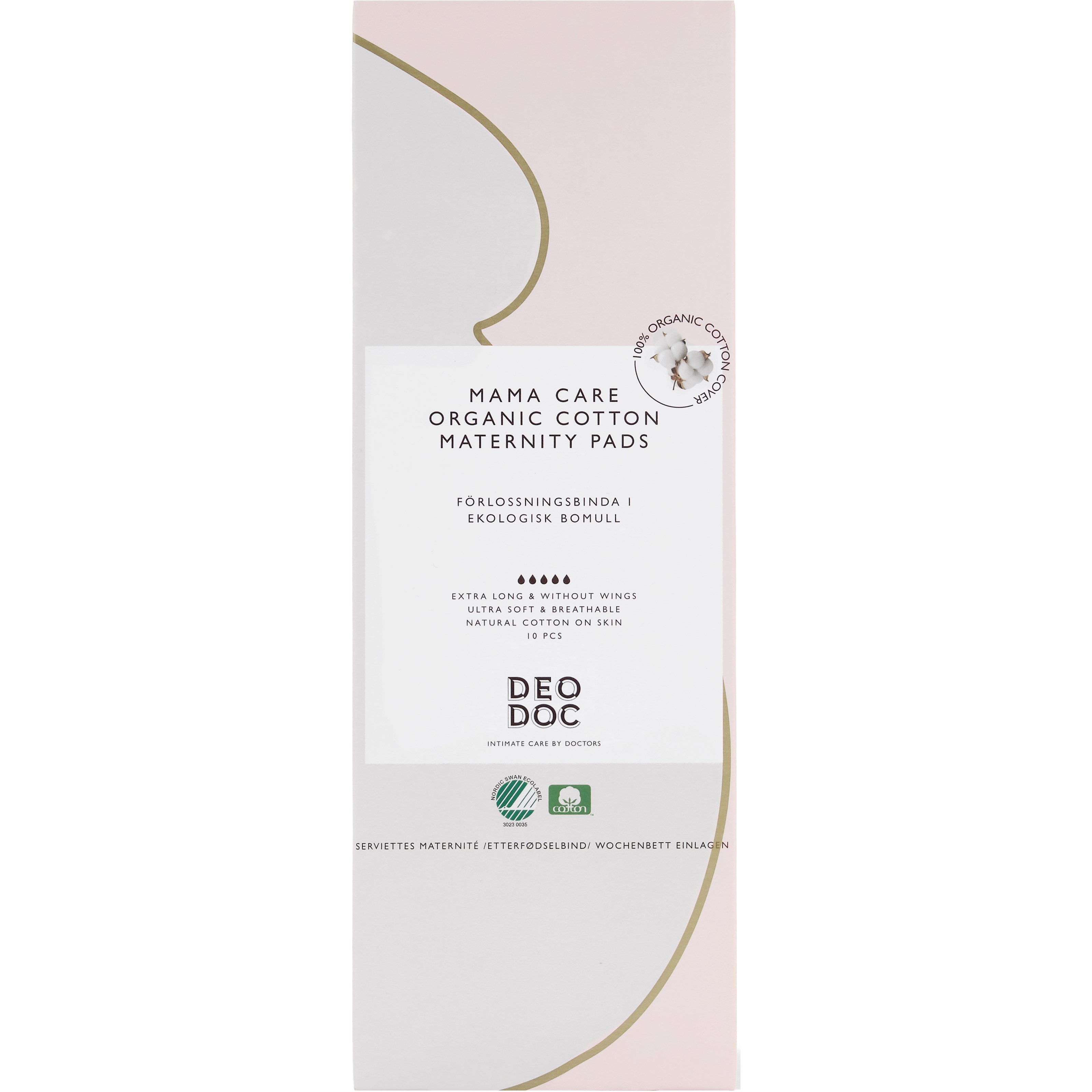 DeoDoc Maternity Pads With 100% Cotton 10 stk