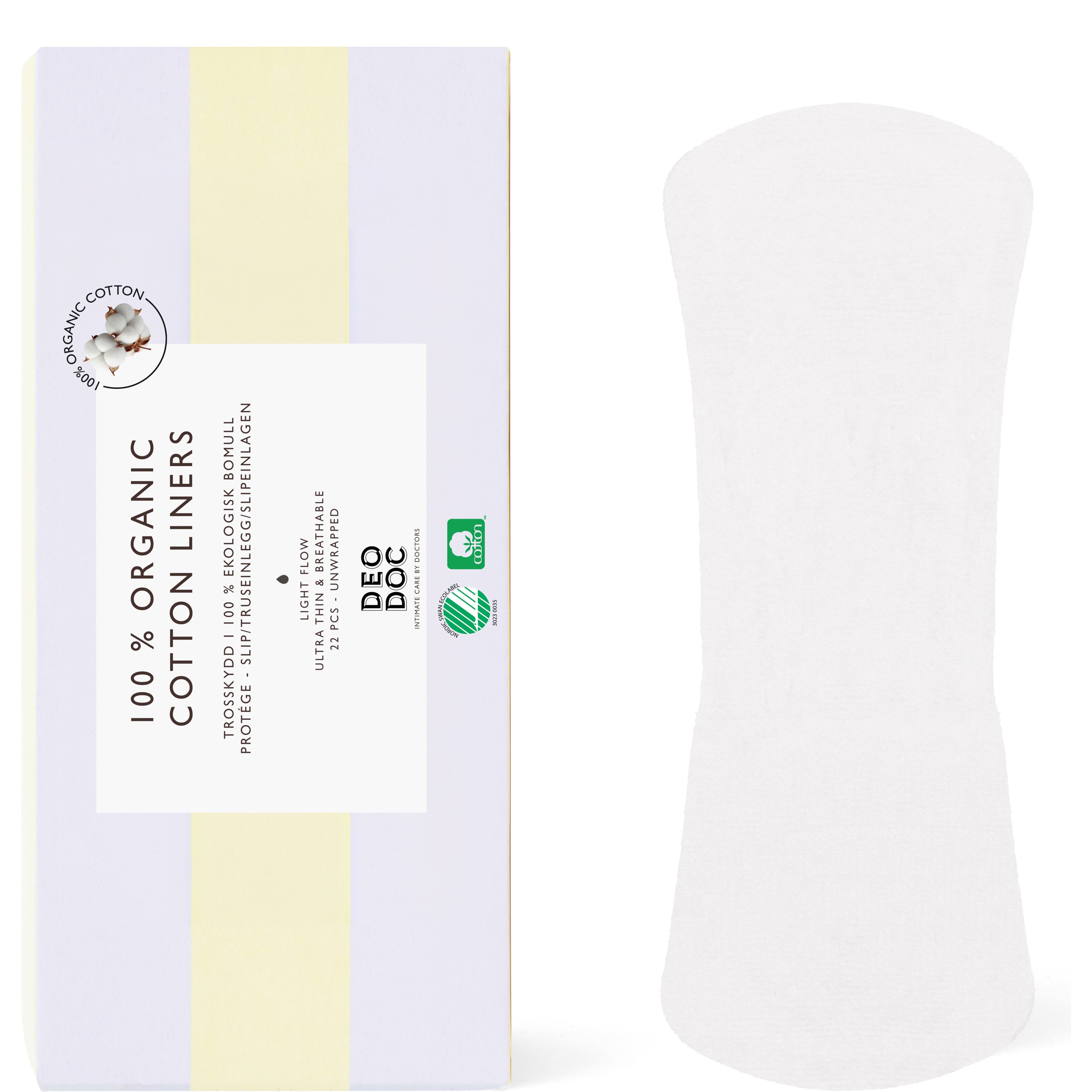 DeoDoc Organic Cotton Liner Unwrapped 22 stk