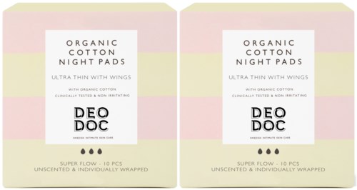 DeoDoc Organic Cotton Night Pad 2 pack