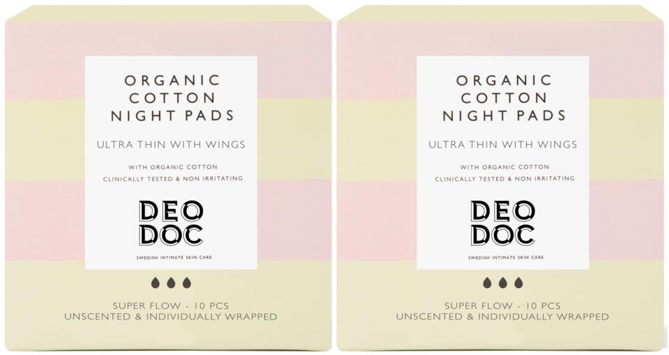 DeoDoc Organic Cotton Night Pad 2 pack