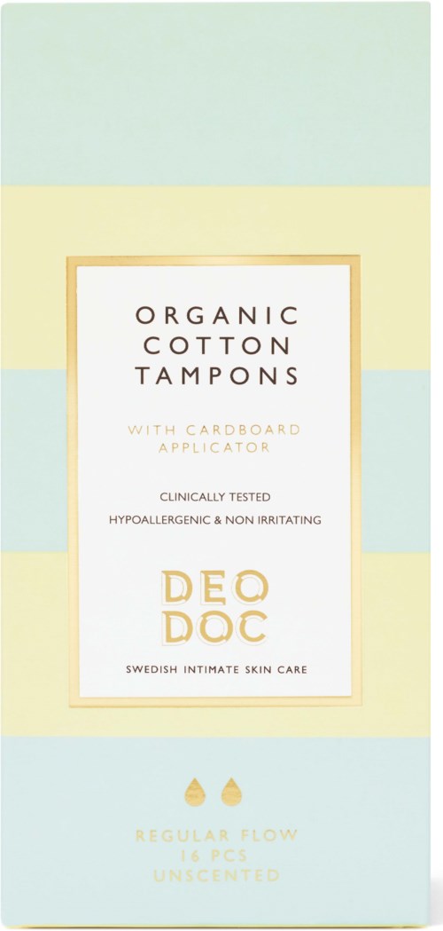 DeoDoc Organic Cotton Tampons Regular Flow 16 Pcs M