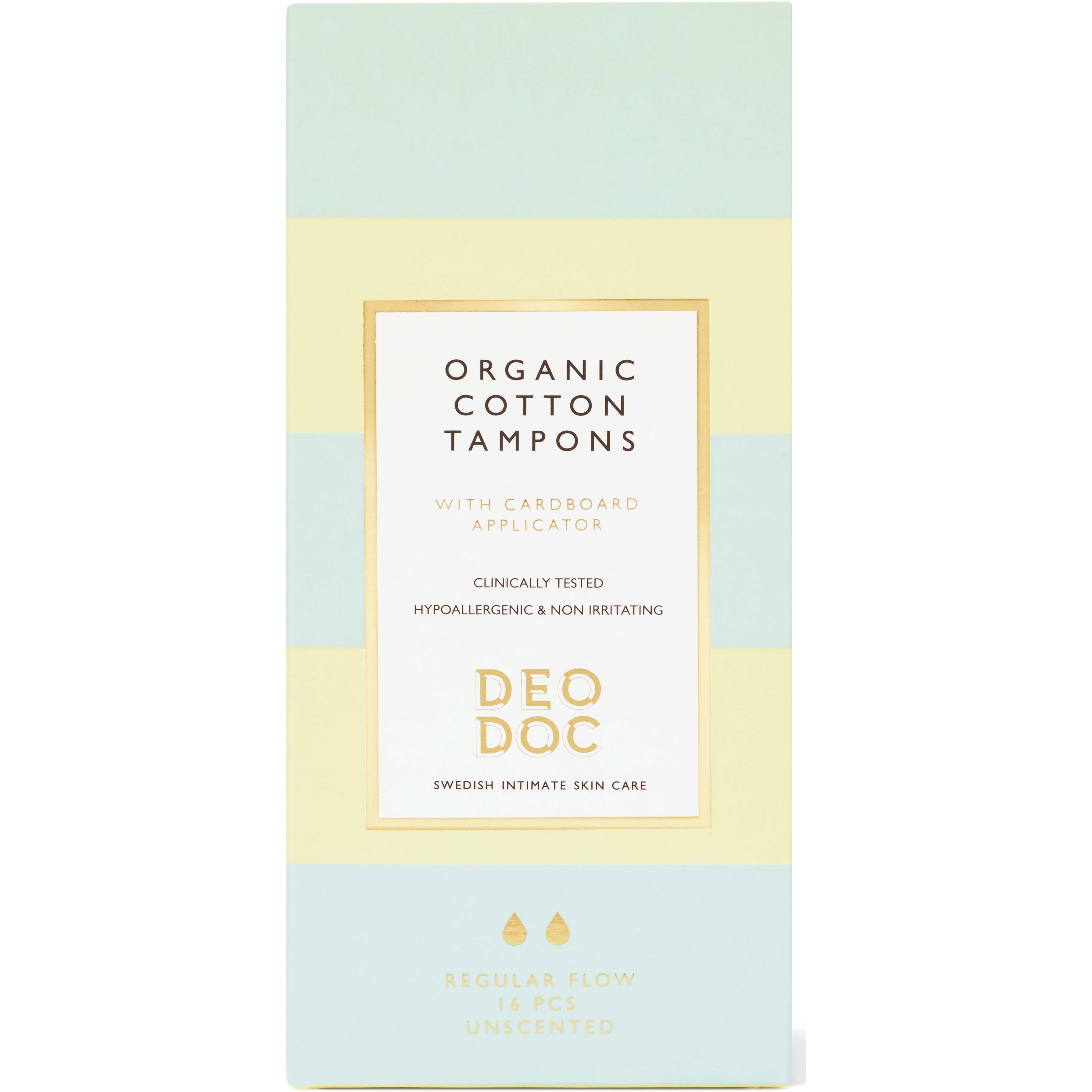 DeoDoc Organic Cotton Tampons with Applicator Regular 16pcs