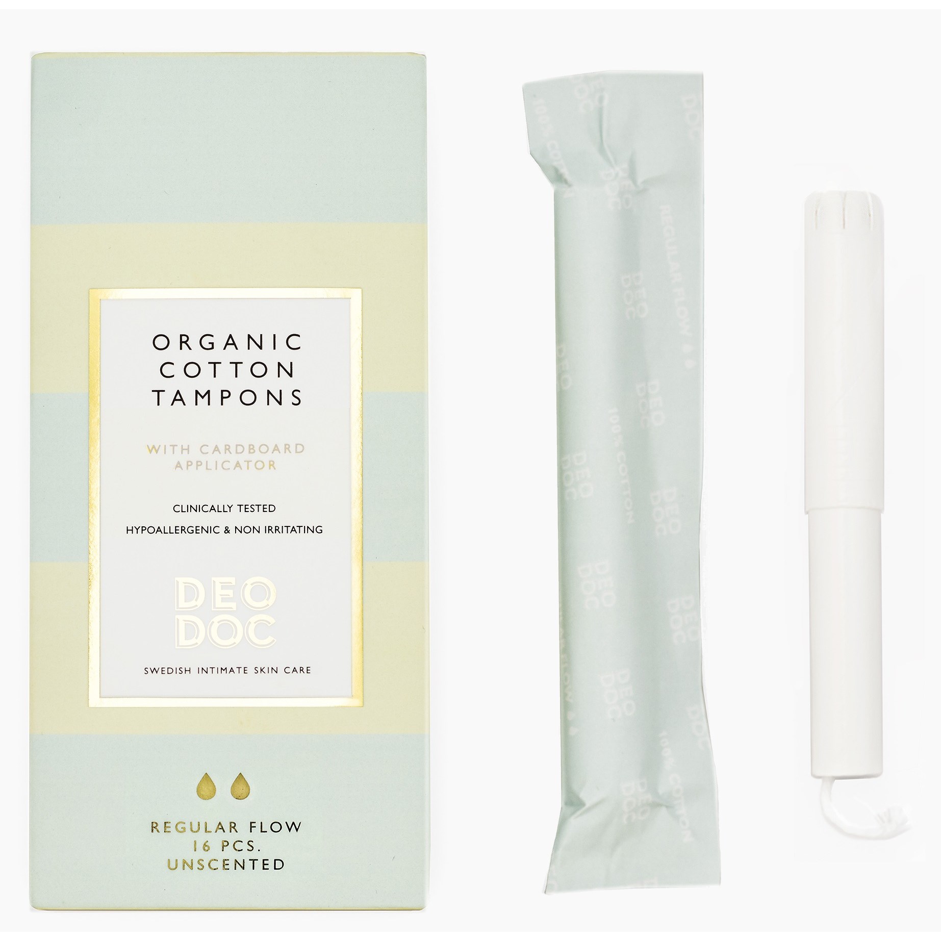 DeoDoc Organic Cotton Tampons Regular Flow 16 Pcs M (obrázok 3)