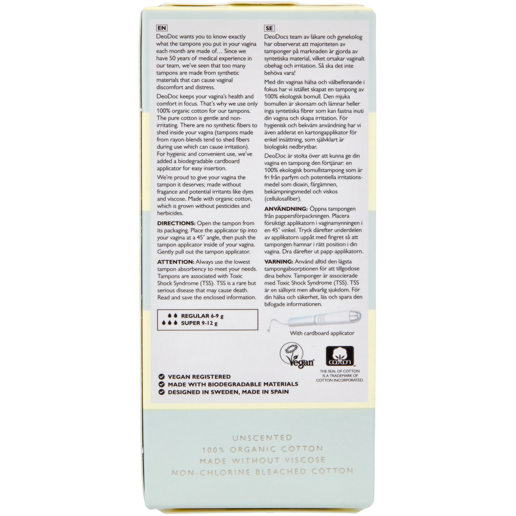 DeoDoc Organic Cotton Tampons Regular Flow 16 Pcs M (obrázok 5)
