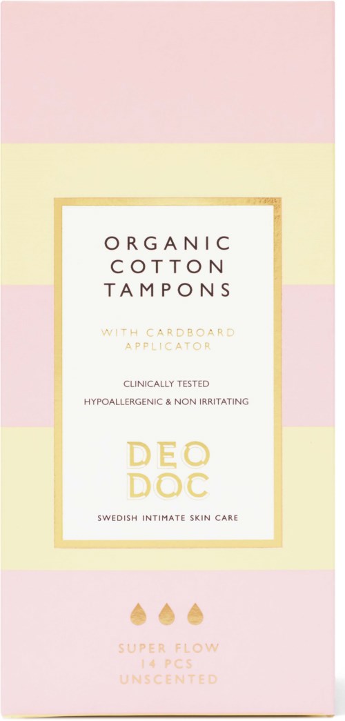 DeoDoc Organic Cotton Tampons Super Flow 14 Pcs L