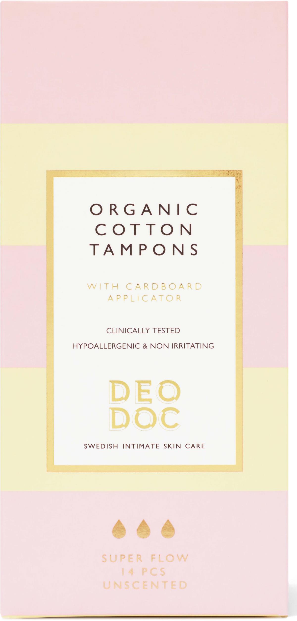 DeoDoc Organic Cotton Tampons Super Flow 14 Pcs L