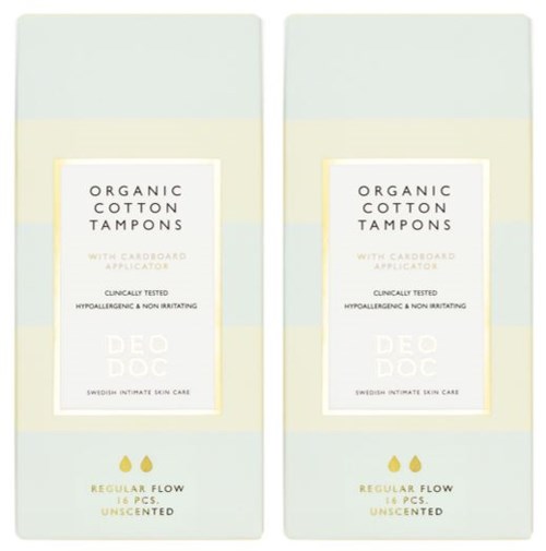 DeoDoc Organic Cotton Tampons Regular 2-pack