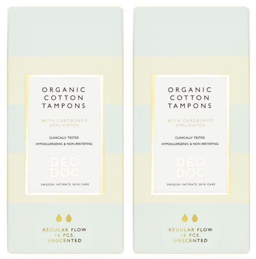 DeoDoc Organic Cotton Tampons Regular 2-pack