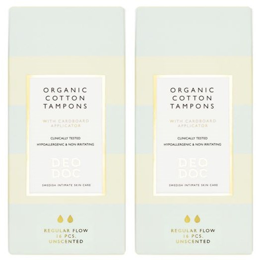 DeoDoc Organic Cotton Tampons Regular 2-pack