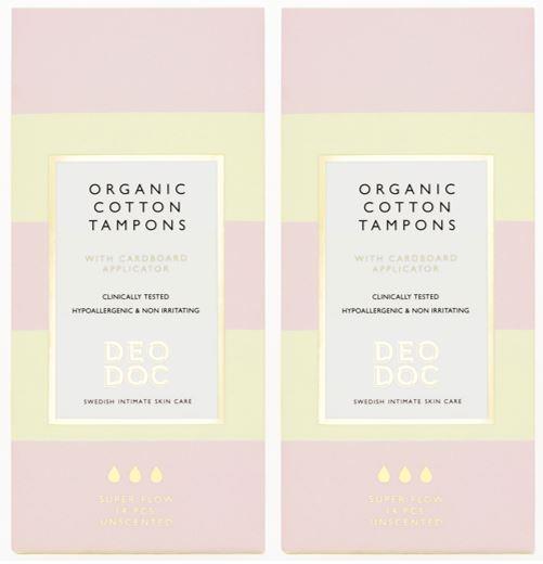 Deodoc Organic Cotton Tampons Super 2-pack