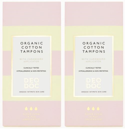 DeoDoc Organic Cotton Tampons Super 2-pack